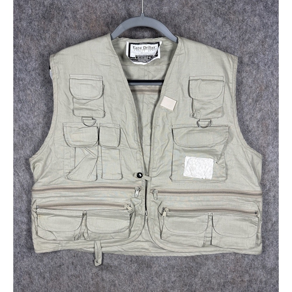 Vintage Danielson Easy Drifter‎ Fishing Utility Vest Mens XL Multi Pocket 1994
